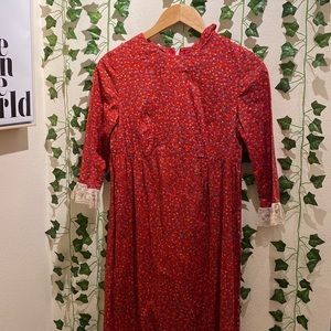 COTTAGE CORE PRARIE// vintage 60s/70s handmade maxi dress